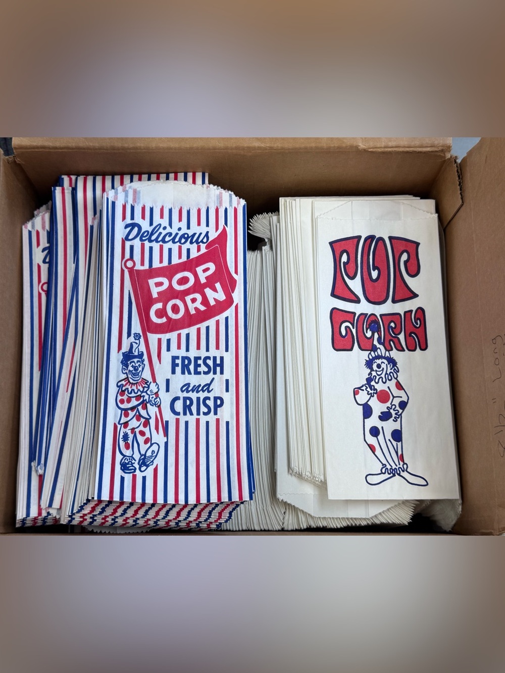 Vintage Pop Corn Bags Popcorn Bags with clown